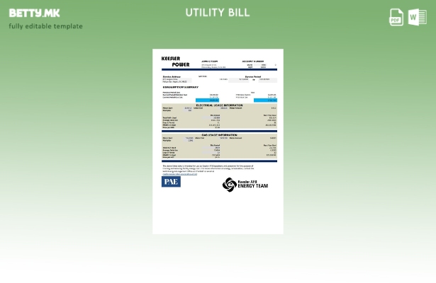 Модерен стил на САД Мисисипи Keesler AFB Energy шаблон сметки за комунални услуг